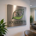 画像14: 葉に包まれた犬と猫の優しいロゴ (14)