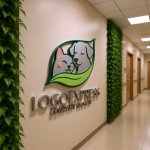 画像15: 葉に包まれた犬と猫の優しいロゴ (15)