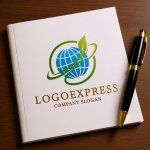 画像6: 地球と葉っぱのグローバルエコロゴ (6)