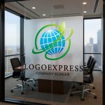 画像11: 地球と葉っぱのグローバルエコロゴ (11)