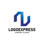 画像1: N字の立体的なモダンロゴ (1)