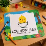 画像8: 卵から生まれたヒヨコのかわいいロゴ (8)