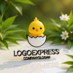 画像12: 卵から生まれたヒヨコのかわいいロゴ (12)