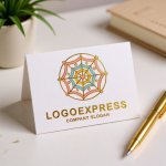 画像16: ハートと星が輝くパステルカラーのクモの巣ロゴ (16)