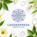 画像9: ハートと星が輝くパステルカラーのクモの巣ロゴ (9)