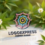 画像12: ハートと星が輝くパステルカラーのクモの巣ロゴ (12)