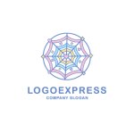 画像1: ハートと星が輝くパステルカラーのクモの巣ロゴ (1)