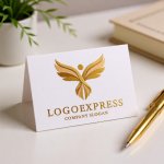 画像16: 翼を広げる人々の成長と優雅さのロゴ (16)