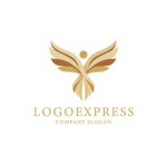 画像3: 翼を広げる人々の成長と優雅さのロゴ (3)