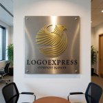 画像7: 鷲と光芒の力強く優雅なロゴ (7)