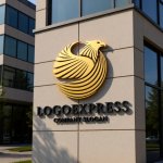 画像8: 鷲と光芒の力強く優雅なロゴ (8)