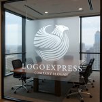 画像11: 鷲と光芒の力強く優雅なロゴ (11)