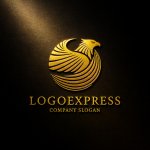 画像12: 鷲と光芒の力強く優雅なロゴ (12)