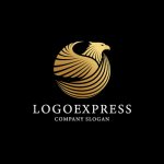 画像4: 鷲と光芒の力強く優雅なロゴ (4)