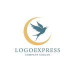 画像1: ツバメと三日月の希望ロゴ (1)