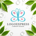 画像9: パステルカラーの可愛い蝶のロゴ (9)