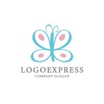 画像1: パステルカラーの可愛い蝶のロゴ (1)