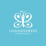 画像4: パステルカラーの可愛い蝶のロゴ (4)