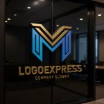 画像15: MとVを融合した幾何学ラインロゴ (15)