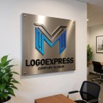 画像7: MとVを融合した幾何学ラインロゴ (7)