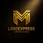 画像12: MとVを融合した幾何学ラインロゴ (12)