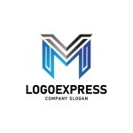 画像1: MとVを融合した幾何学ラインロゴ (1)