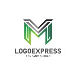 画像3: MとVを融合した幾何学ラインロゴ (3)