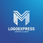 画像4: MとVを融合した幾何学ラインロゴ (4)