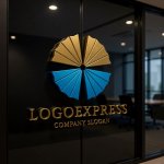 画像15: 富士山と日の出を思わせる扇形ロゴ (15)