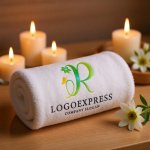 画像5: 葉と蝶が舞う筆記体Rの優雅なロゴ (5)