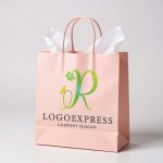 画像6: 葉と蝶が舞う筆記体Rの優雅なロゴ (6)