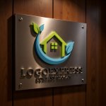 画像5: 葉と曲線で囲まれたエコハウスロゴ (5)