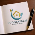 画像6: 葉と曲線で囲まれたエコハウスロゴ (6)