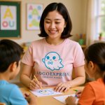 画像5: 蝶ネクタイをした可愛いお化けのロゴ (5)