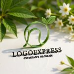 画像12: Nの文字と葉のナチュラルロゴ (12)