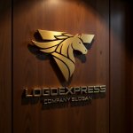 画像5: T字と駿馬の力強い黄金ロゴ (5)