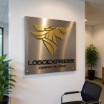 画像7: T字と駿馬の力強い黄金ロゴ (7)