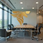 画像9: T字と駿馬の力強い黄金ロゴ (9)