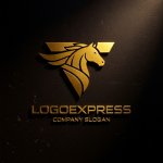 画像12: T字と駿馬の力強い黄金ロゴ (12)