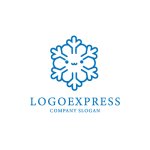 画像1: 笑顔の可愛い雪の結晶ロゴ (1)