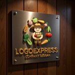 画像5: 笑顔の農夫と豊作を祝うオーガニックロゴ (5)