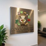 画像7: 笑顔の農夫と豊作を祝うオーガニックロゴ (7)