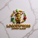 画像13: 笑顔の農夫と豊作を祝うオーガニックロゴ (13)