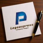 画像6: P字のスピード感あふれるモダンロゴ (6)