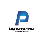 画像1: P字のスピード感あふれるモダンロゴ (1)