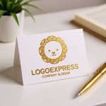 画像16: 可愛いライオンのキャラクターロゴ (16)