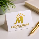 画像16: M字と昇る太陽の希望ロゴ (16)