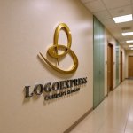 画像15: 優雅な曲線Bの黄金ロゴ (15)