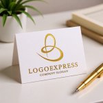 画像16: 優雅な曲線Bの黄金ロゴ (16)