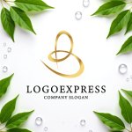 画像9: 優雅な曲線Bの黄金ロゴ (9)